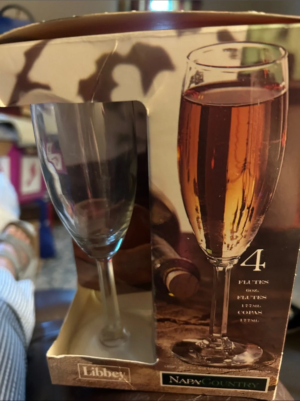 Libbey Clear Champagne Flutes Set of 4